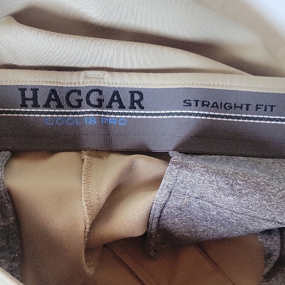Haggar Cool 18 Pro Strainght Fit Khaki Men's Pant Size 34 - Picture 9 of 13